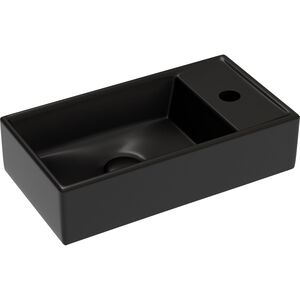 Раковина подвесная Ceramicanova Element 407х217х100 чаша слева, отв. под смесит.,черн. мат CN6051LMB