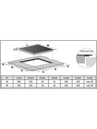 ������������� �������� ������ Korting HK 62550 B (590�520) 4 ���� �������, ������