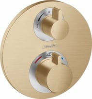 Смеситель Hansgrohe Ecostat S 15758140 термостат, с запорным/перекл вентилем, внеш.часть, шлиф бронз