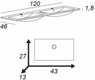 �������� ������������ Cezares (121x46) � ����� ������ 50135 Bianco