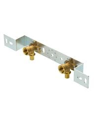 Водорозетка VALTEC аксиальная, 16(2,2)х1/2"В двойная на планке,латунь, VTm.424.G.001604