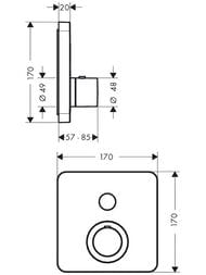 Смеситель для душа Axor ShowerSelect 36705000 встраиваемый, термостат, 1 потреб., хром — изображение 4