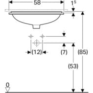 Раковина Geberit VariForm (500х400) встраиваемая, без отв. под смеситель, с переливом 500.764.01.2