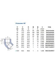Угол 45° PPR Ekoplastik d50 цвет: серый SKO05045RCT — изображение 2