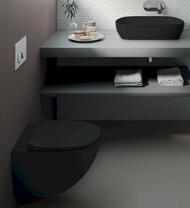 Унитаз подвесной Vitra Sento 365х540х340 без сиденья,антибактер. покр.,черный мат. 7748B083-0101