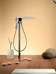 Смеситель Axor Massaud 18450 для ванны/душа однозахватный напольный, ручной душ, хром — изображение 4