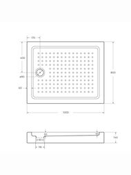 Душевой акриловый поддон CEZARES (1000х800х150) прямоугольный TRAY-A-AH-100/80-15-W