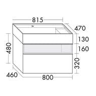 ����� � ��������� Burgbad Yumo 815�610�470 ���������, LED, 2 �����, ������/����� ������ SFMX082F3193