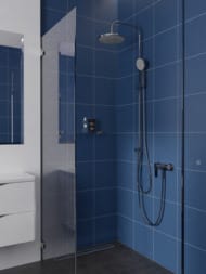 Душевой комплект ESKO ST1300 телескопическая стойка 930-1400мм, верхний/ручной душ, цвет: хром