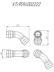 Пресс угольник VALTEC 22х22 45° нерж. сталь, VTi.959.I.002222