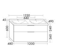 ����� � ������� ��������� Burgbad Eqio 1230�490�645 ���������, 2 �����, ����� SEYS123F2010C0001