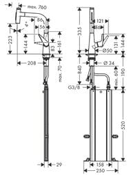 Смеситель Hansgrohe Talis Select M51 для кухни 220 вытяжной излив, сталь 73868800 — изображение 2