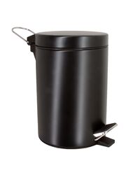 Ведро для мусора WasserKRAFT K-633BLACK с педалью, 3л, черное матовое — миниатюра 1