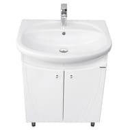 Тумба под раковину AQUATON Минима 65 1A104201MN010 610x349x720 напольная, 2 дверцы, белый глянец