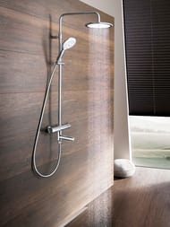 Душевая система KLUDI FRESHLINE 6709205-00S термостат, излив, верхний/ручной душ, хром — изображение 2