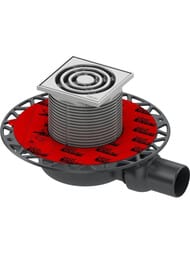 Трап TECEdrainpoint S110 с решеткой и фланцем, низкий, выход вбок 3601100