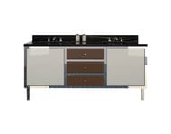 Тумба под умывальник Devon&Devon Jazz3 с мраморной столешницей nero marquina, pure white/fango/хром