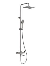 Душевая система CEZARES SLIDER-CVD-GM с настенным смесителем с изливом, оружейная сталь — изображение 2