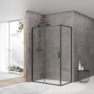 Душевой уголок BAND HOURS SMART/FLAT 810 (1000x800х1950) прозрачное стекло/профиль черный матовый
