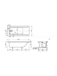 ����� ������������� Estet ������ 170B Slim (1700�750) �� �������������� ����� ,����� ��-00015336