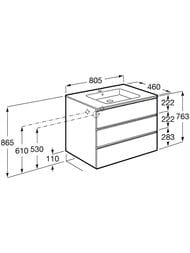 ����� ��� �������� Roca The Gap 80, 785x453x741 ��������� ��� 3 ����� A857406402