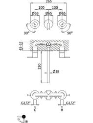 ��������� Cezares LEAF-BLI3L-L-SR ������������, ��� ��������, 230 ��, �������������, Sunrise
