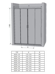 ������� ����� RAVAK BLIX BLDP4-120 (1170-1190�1900) ����������, ������, ���������+Grape