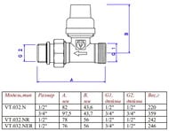 ������ ���������������� VALTEC ������ 1/2", ���������, � �������������� ����������� VT.032.NER.04