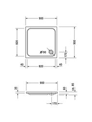 ������ ��������� Duravit D-Code 900�900 � �������������� ��������� 720102000000001