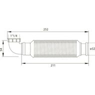 Сифон WIRQUIN SENZO 1.1/4 x 32 мм, соединение "PUSH-FIT", без выпуска, 30719168
