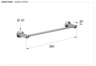 Полотенцедержатель 60 см Remer Minimal INOX Mi30INOXCR, нержавеющая сталь матовая — изображение 2