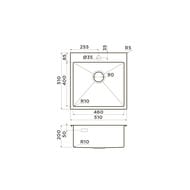 ����� Omoikiri AKISAME 51-IN (510�510�200) ������ �������/�������, ����������� ����� 4973438