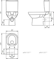 Унитаз Cersanit CITY Clean On (670х375х770) без обода, сиденье тонкое м/л S-KO-CIT011-3/5-COn-S-DL-w