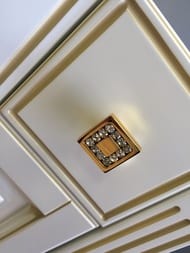 Пенал Opadiris Лаура (452х370х1800) правосторонний, напольный, белый мат./золотая патина Z0000006524