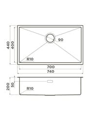  Omoikiri TAKI 74-U/IF IN (740440200)  ,    4993497