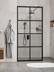 Душевая перегородка WasserKRAFT Glan (1200х2000) прозрачное стекло WasserSchutz/профиль черный 66W40