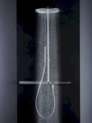 Душевая система Axor ShowerSolutions 27984000 термостат с полкой, ручной и верхний душ, хром — изображение 2