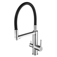 Смеситель для кухни Swedbe Selene Plus 8440 гибкий излив, канал для фильтрованной воды, черный/хром