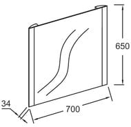 Зеркало Jacob Delafon Replique EB1471-NF 700х650х34 антипар, подсветка, инфракрасный выключатель