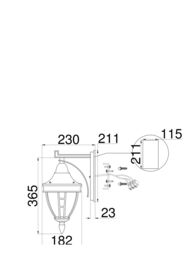 ��������� ���������� Maytoni Rivoli (������) O027WL-01B, E27�1 60�� IP 44, ������
