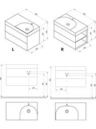 ����� ��� ���������� RAVAK SD Lite 800 L (800�450�430) ���������� ������, ����� X000001877