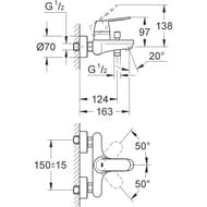Набор смесителей Grohe Eurosmart Cosmopolitan для раковины, ванны, с душ. гарнитуром, хром 1000179