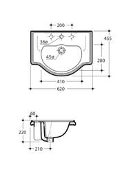 �������� ��������� Migliore BELLA 62 20603  (620�455�220) � ���������� ��� ���������