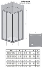 Стенка душевого уголка RAVAK SUPERNOVA SRV2-100 S (990x1850) раздвиж.дверь, стекло, белый+Grape