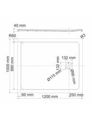 ������� ������ WasserKRAFT Neime 1200�1000�40 �������������, ������������� ������, ������ 19T10