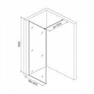Душевая стенка IDDIS Walk In Slide 80х195 стекло, профиль чёрный матовый SLI8BS8i23