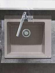 Мойка из гранита Hansgrohe S51 43312380 (560х510) врезная, отвер.под смес., серый бетон — изображение 2