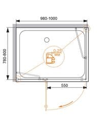 ������� ������ CEZARES VERONA (980-1000x780-800x1950) AH-1-100/80-C-Cr ������ ����/����