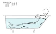 Ванна Salini Ornella 102311G 1700х750х600 встраиваемая, иск. камень S-Sense, белый глянец