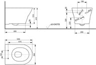 Унитаз подвесной TOTO MH (394х530х410) белый CW162Y